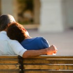 park bench couple